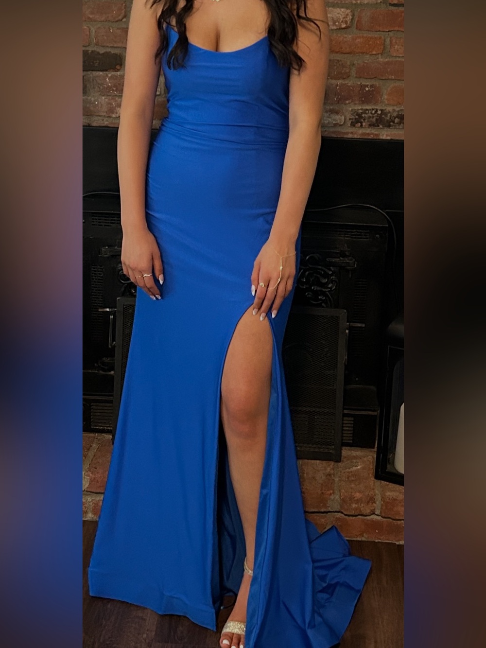 Royal Blue Prom dress with slit